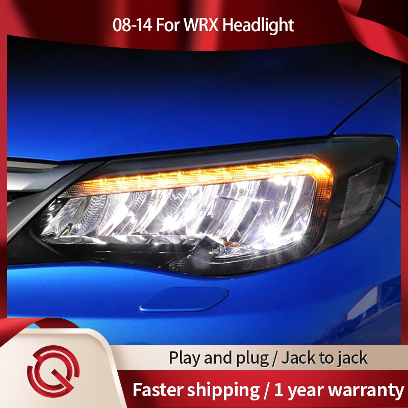 

Автостайлинг, головная лампа для 2008-2014 Subaru Impreza WRX, фары головного света, головного света, дневные ходовые огни, объектив проектора, динамичес...
