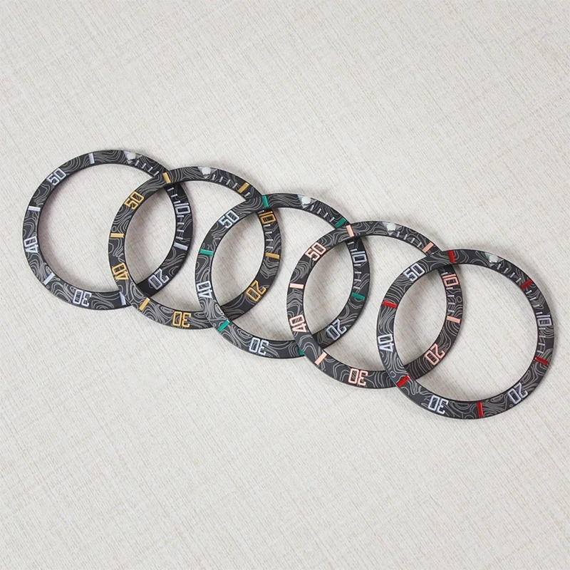 38 мм безель из углеродного волокна пескоструйный наклон керамический зеленый