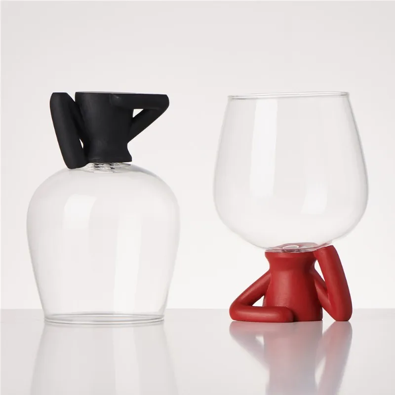 glass cup holder wine bottle stopper creative drink ware kitchen accessories gadget gift for man personalized home bar wine set free global shipping