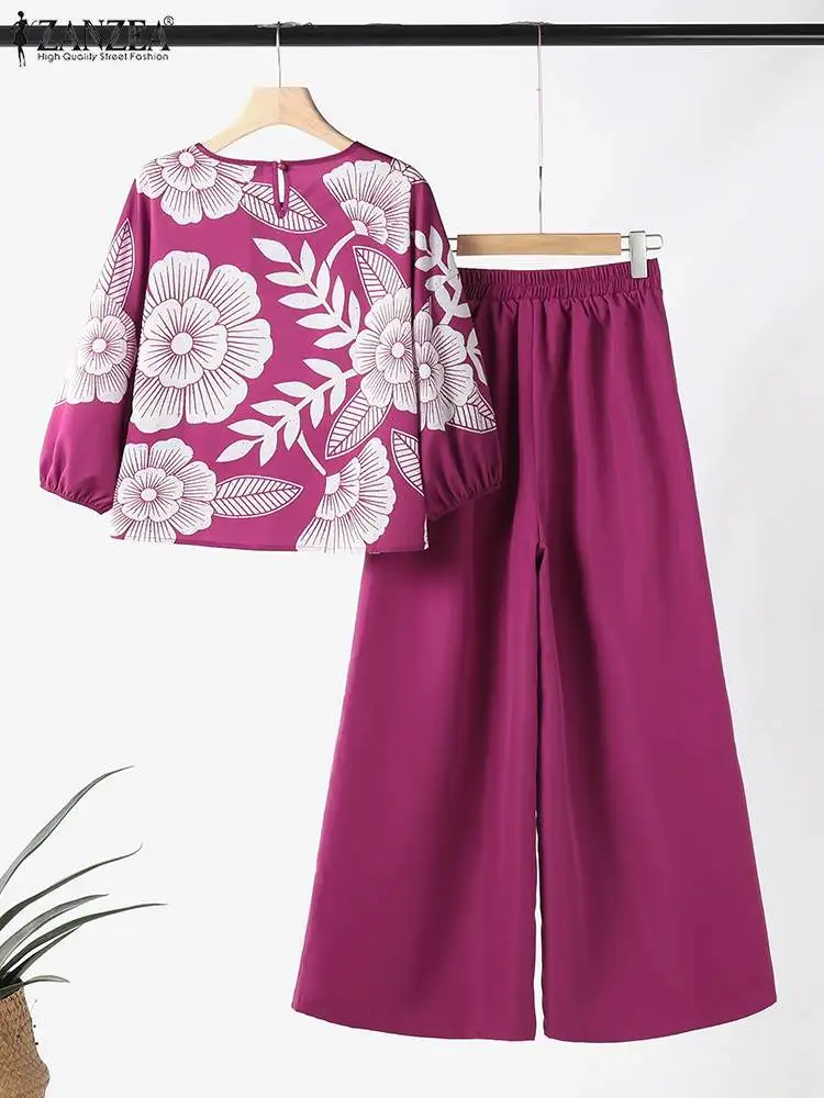 Комплект брюк ZANZEA женский из 2 предметов повседневный спортивный костюм с