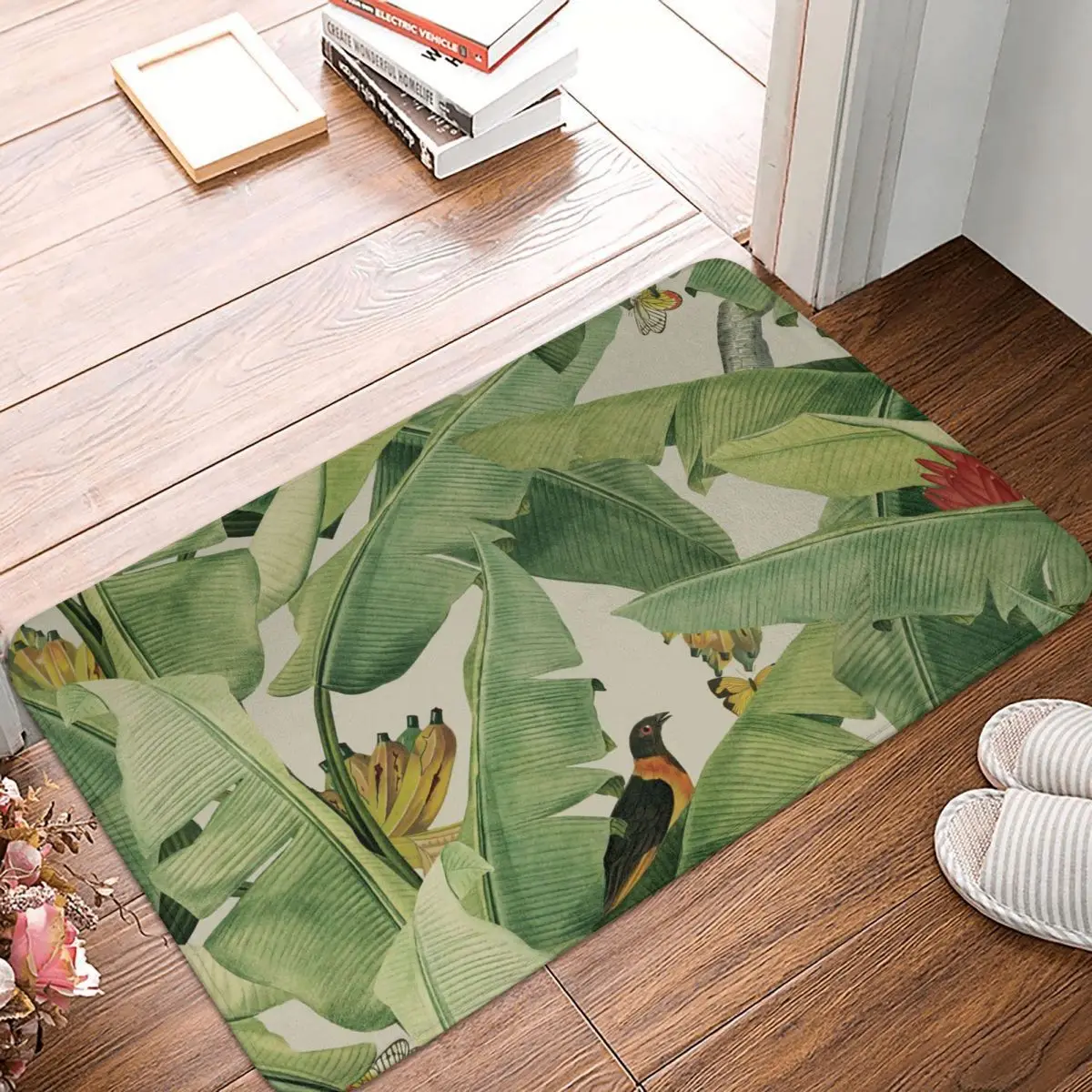 

Nordic Tropical Palm Leaves Doormat Soft Rug Anti-Slip Plant Absorbent Mat for Floor Kitchen Printed Indoor Outdoor Mats