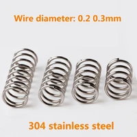 20pcs 0 2 0 3mm stainless steel compression spring 304 sus compressed spring wire diameter 0 2 0 3mm y type rotor return spring