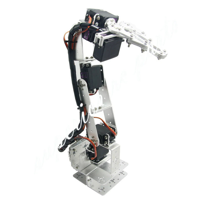 

Arduino Robot 6 DOF Aluminium Clamp Claw Mount Kit Mechanical Robotic Arm & Servos Metal Servo Horn-Silver