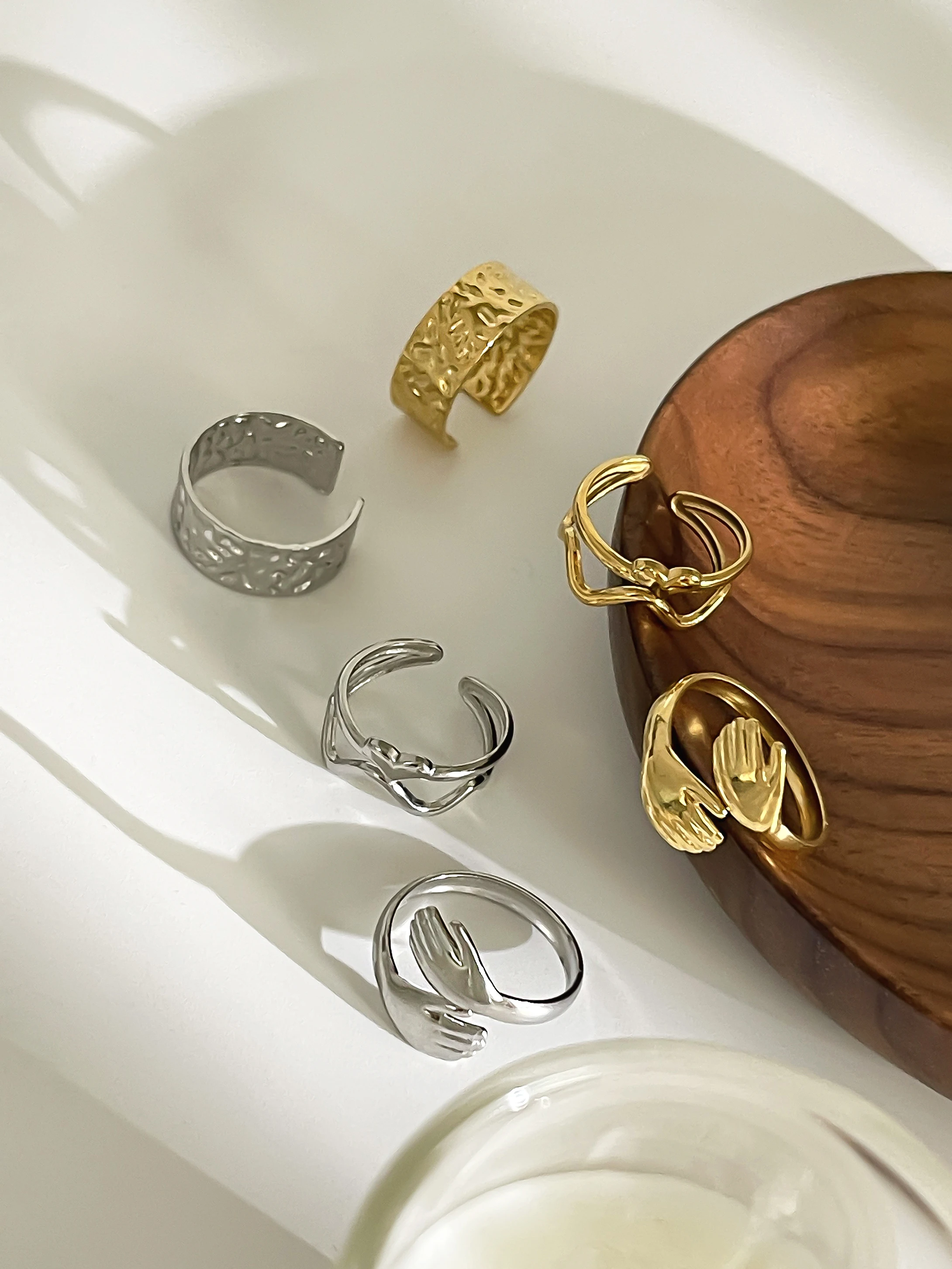 GHIDBK модные кольца из нержавеющей стали романтическая любовь резное кованое