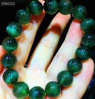 natural green rutilated quartz cat eye round beads bracelet 11 5mm for women men fashion wealthy stone aaaaa