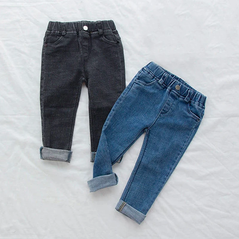 

Kids Boy Girl Solid Pure Color Jeans Fashion Baby Korean Style Jeans Children's Skinny Denim Trousers Fall Autumn Denim Pants