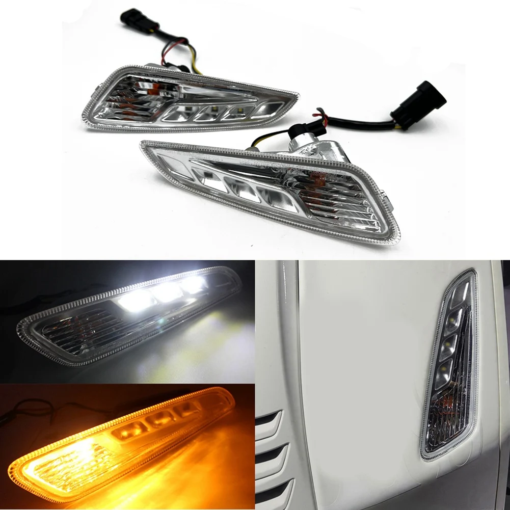 Для Vespa Sprint 150 2017-2023 передний светодиодный указатель поворота желтый и белый свет