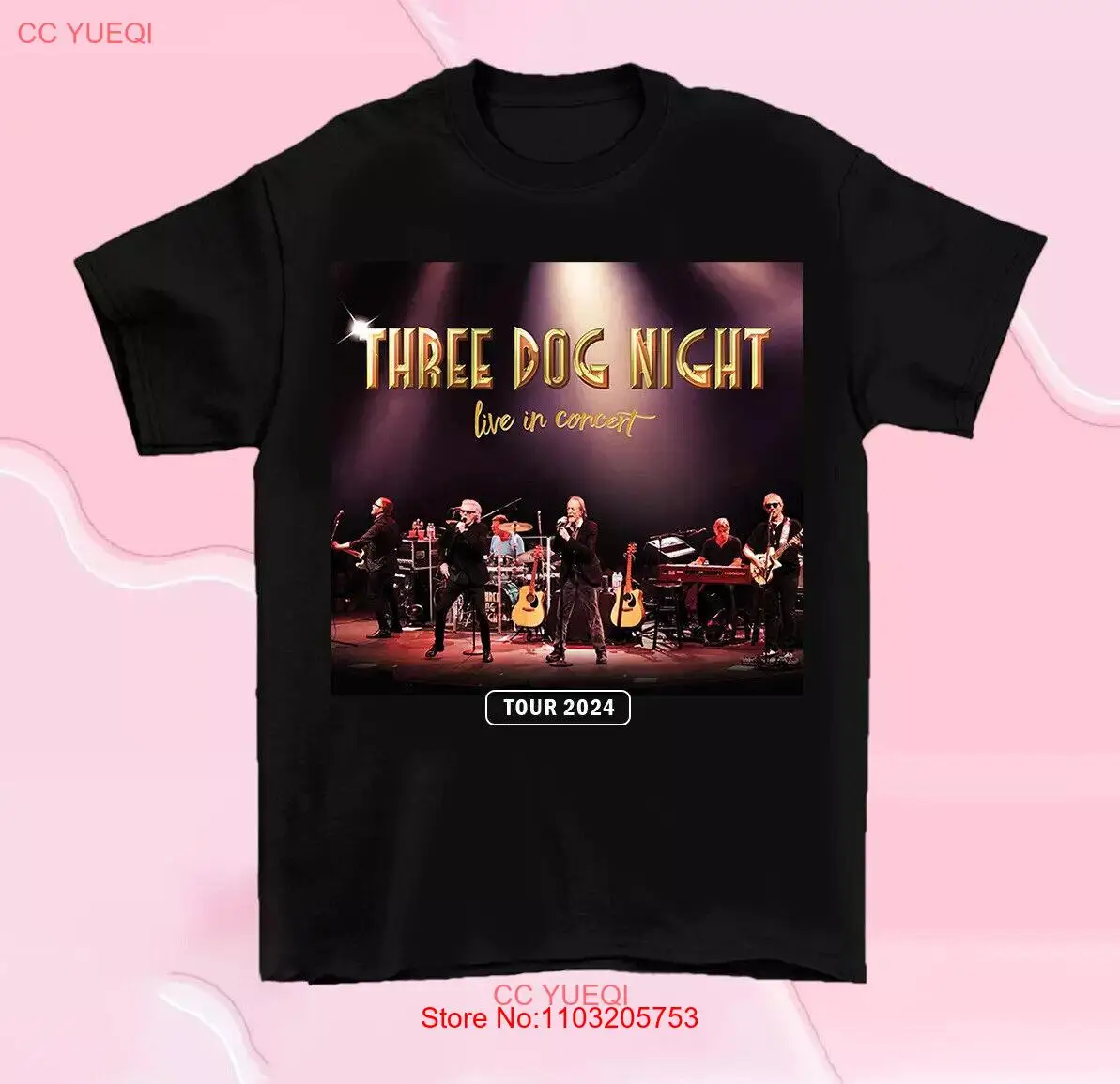 Рубашка унисекс из 2024 хлопка с рисунком ночной группы Three Dog