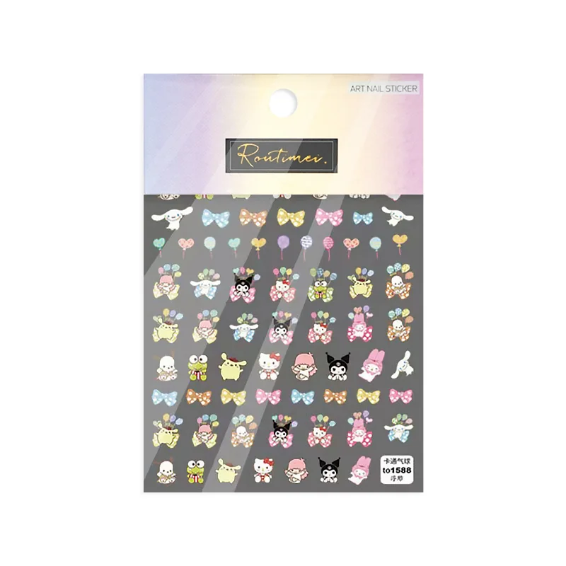 

1PCS 5D Sanrio Cartoon Nail Stickers Nail Art Supplies Kulomi My Melody Hello Kitty Anime Stickers Nail Decoration Decals DIY