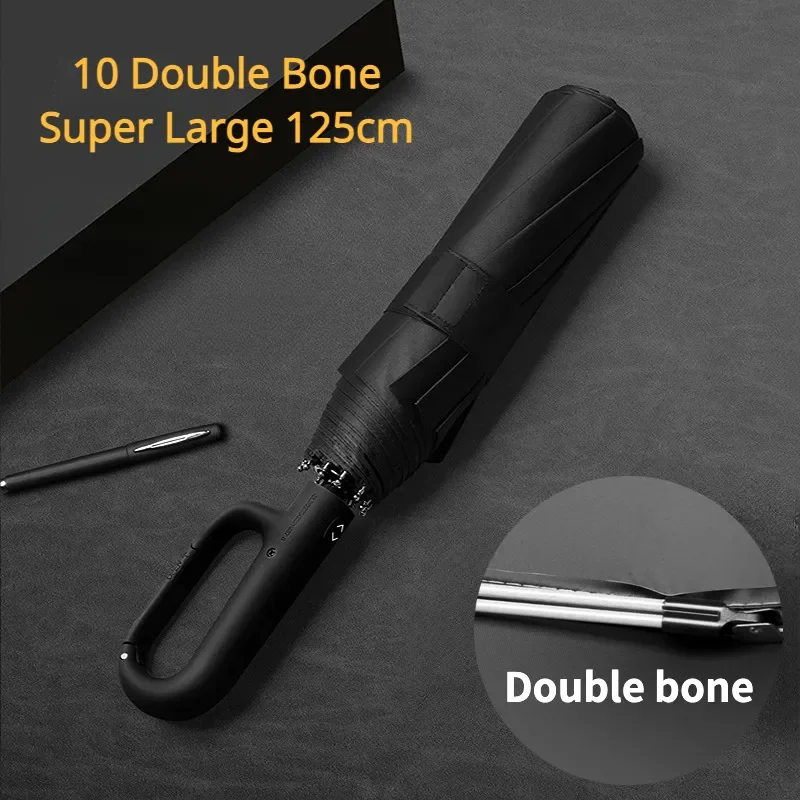 

Men Umbrella Ring Reinforce Large Clasp Bone Strong 20 Fully Windproof Automatic Umbrella Folding Women Waterproof Sturdy