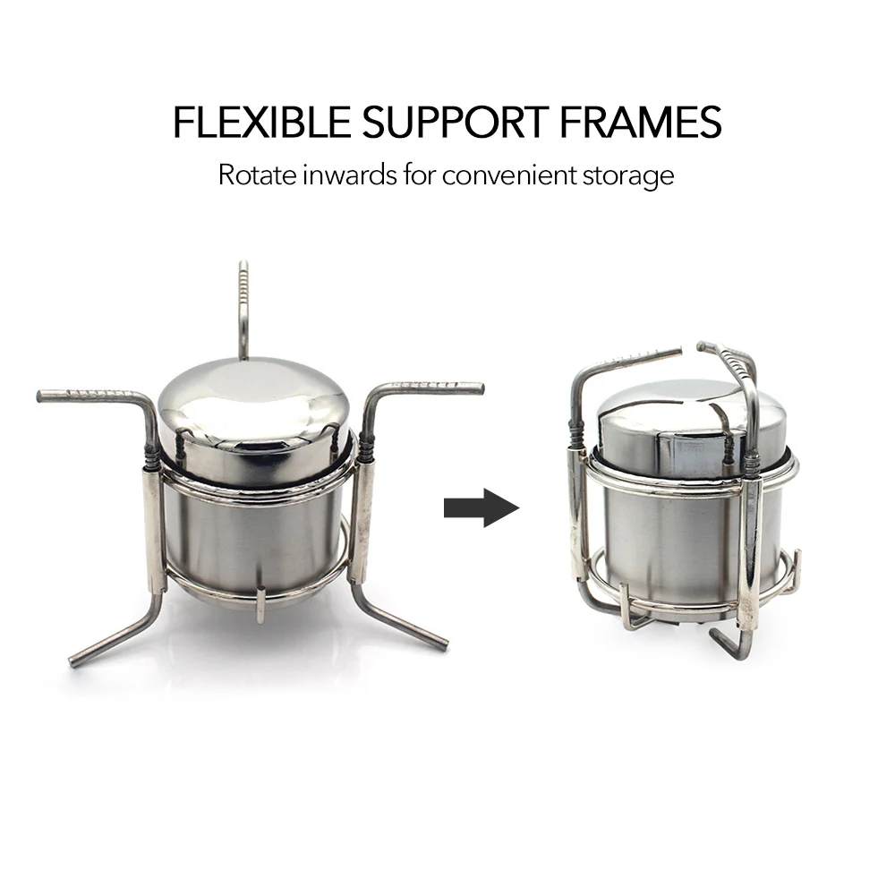 Портативная спиртовая мини-горелка из нержавеющей стали с подставкой - купить по