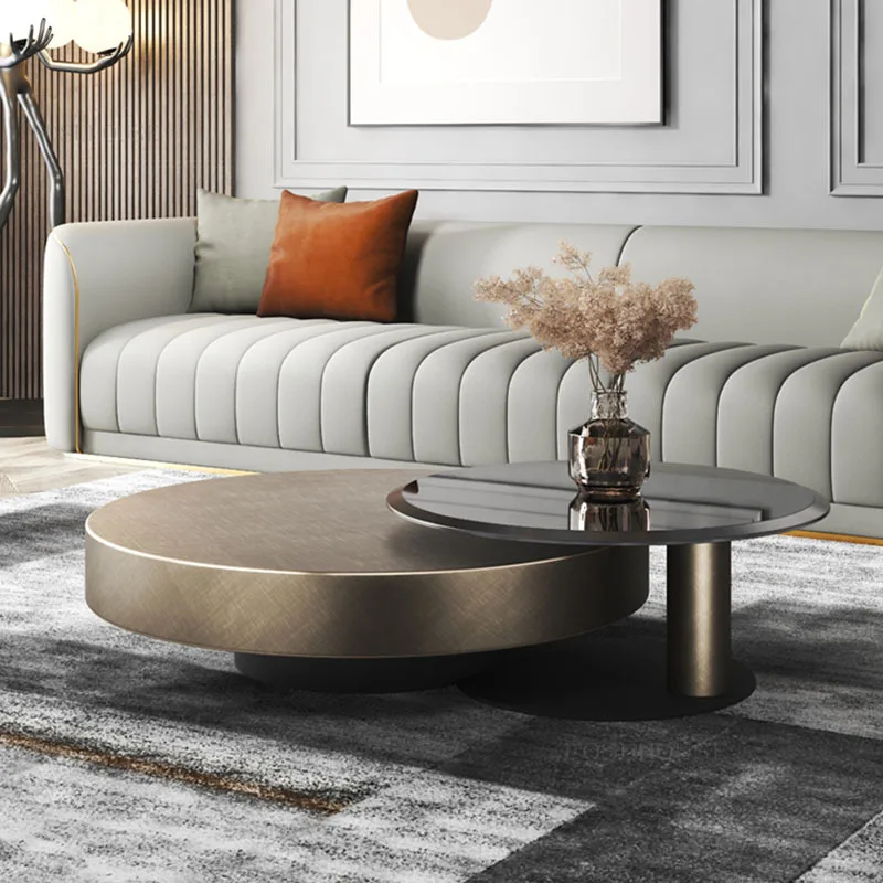 

Simple Modern Metal Coffee Tables Living Room Home Glass Coffee Table Design Light Luxury Round Stolik Kawowy Home Furniture WK