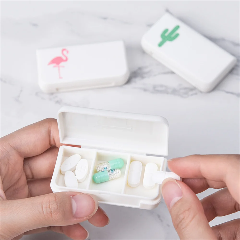 

3 Grids Mini Pill Storage Case Medicine Box Travel Portable Sealed Moisture-proof Small Tablet Organizer Container Dispenser Box