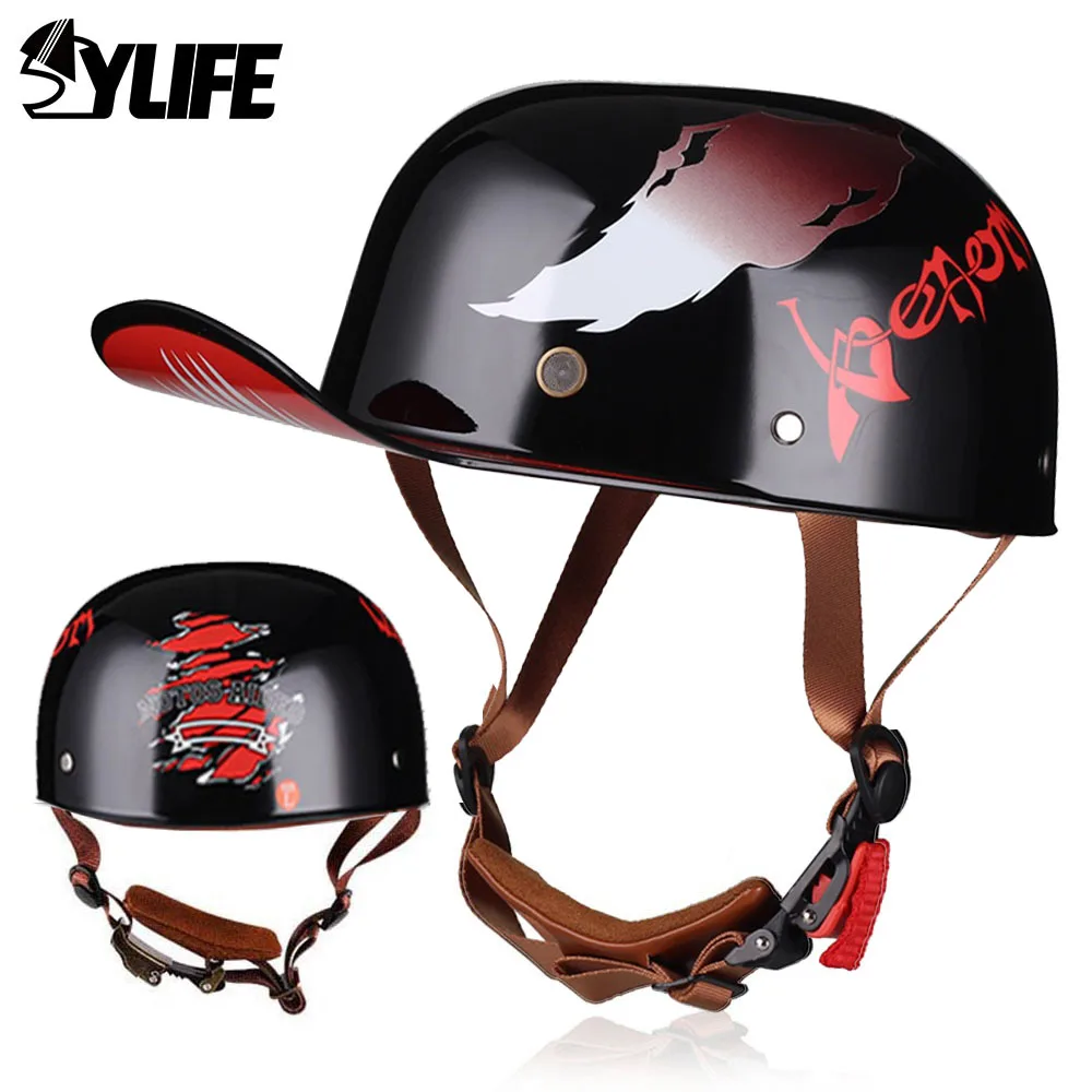 

Retro Motorcycle Helmet Baseball Cap Fashion Street Vintage Half Face for Men Biker Motorbike Scooter Outside Riding Cascos Men