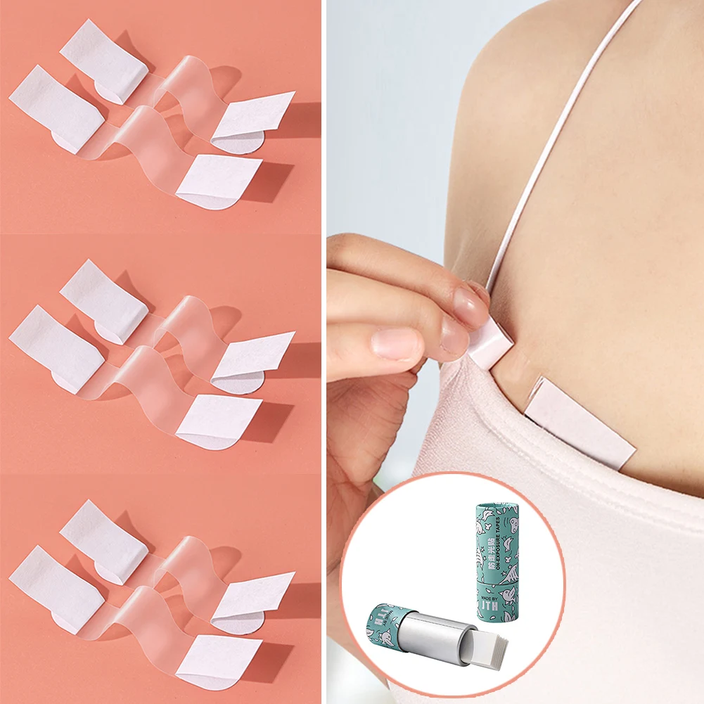 

50Pcs Clear Double Sided Tape for Dress Body Skin Anti-Exposure Adhesive Sticker