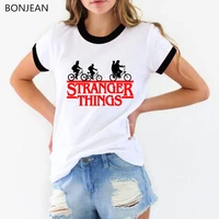 womens tops stranger things 3 t shirt letters print tshirt funny graphic t shirts white round neck t shirt top drop shipping
