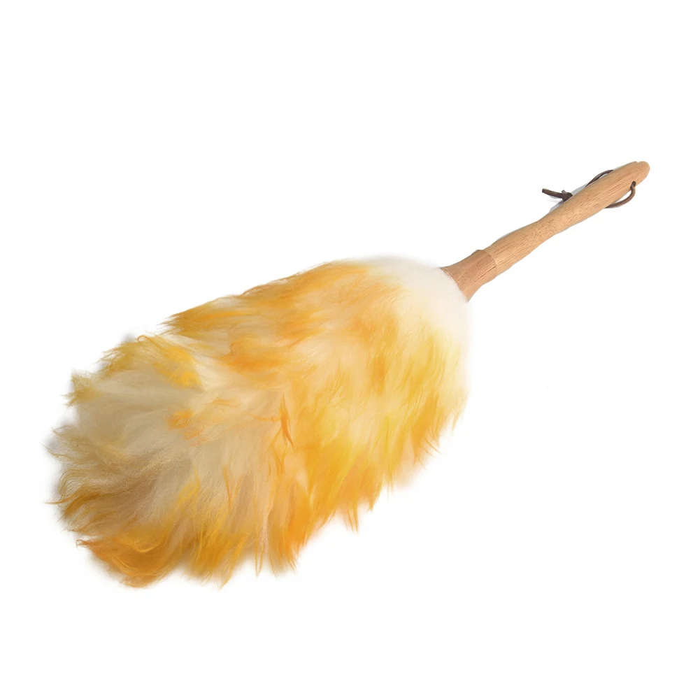 

Hanging Rope Long Wood Handle Brush Non-static Modern Sofa Non Slip Dust Sweeping Lambswool Duster Home Cleaning Furniture Soft
