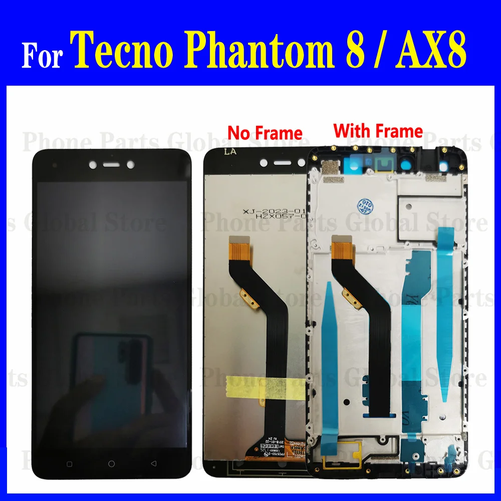 ЖК-дисплей с рамкой для Tecno Phantom 8 AX8, сенсорный экран с цифровым преобразователем в сборе, запасные части для дисплея Phantom8 ЖК-дисплей с рамкой для Tecno Phantom 8 AX8, сенсорный экран с цифровым преобразователем в сборе, запасные части для дисплея Phantom8