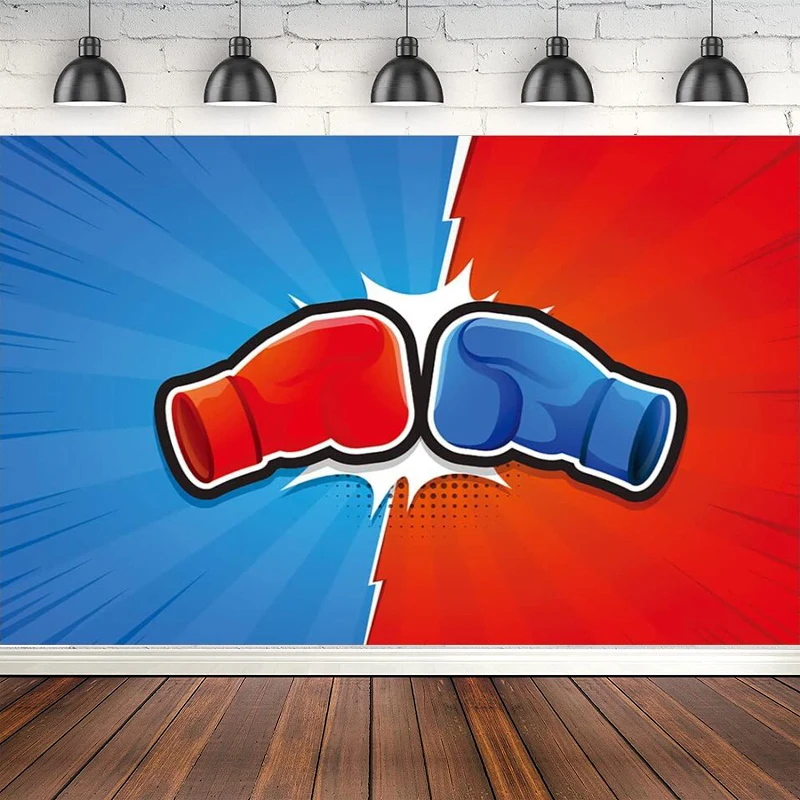 

Фотофон спортивные боксерские перчатки подходят красно-синие фотографии для взрослых мужчин женщин День рождения баннер для украшения веч...