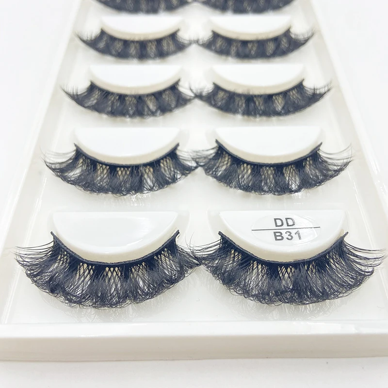 5 пар/лоток Россия DD Curl Eyelashes специальный деформирующийся рядом с увеличением