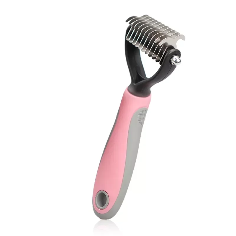 

2022JMT Hair Removal Comb for Dogs Cat Detangler Fur Trimming Dematting Deshedding Brush Grooming Tool for Matted Long Hair Curl