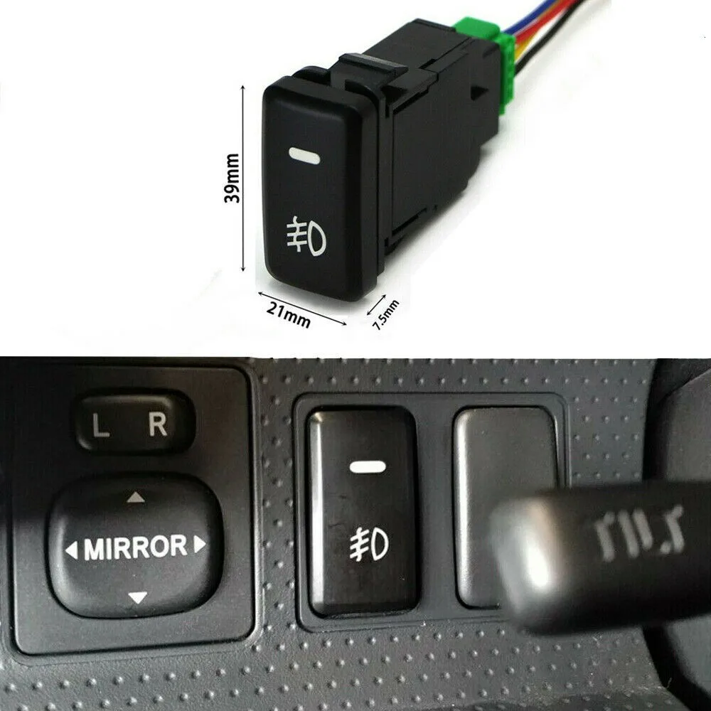 

39mm OEM Dual Push On Off Switch Button LED Lightbar Fog Light For Toyota Sensor Switch Button With Wire 2003-2009