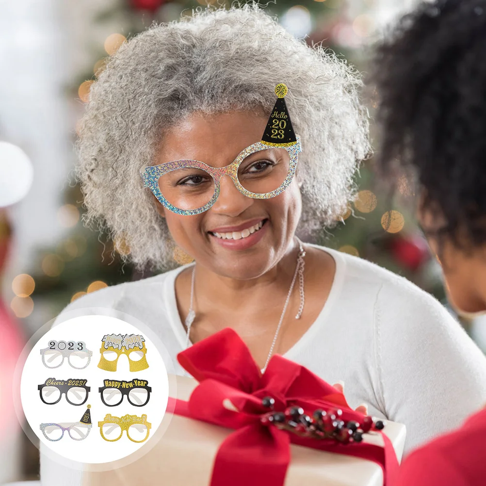 

New Glasses Year Party Eyeglasses Photo Eyewear Booth Happy Frames Years Eve Funny Framesupplies Props Graduation Dress Number