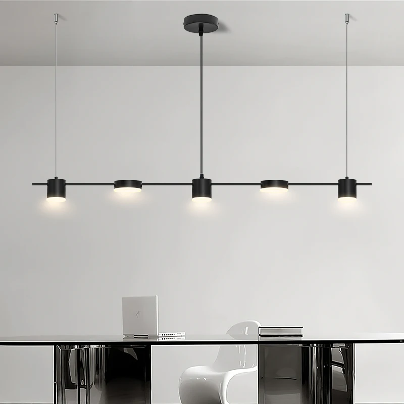 

Modern Pendant Lamp Minimalist Hanging Chandelier Living Dining Room LED Trichromatic Bar Light Golden Black Light Fixture