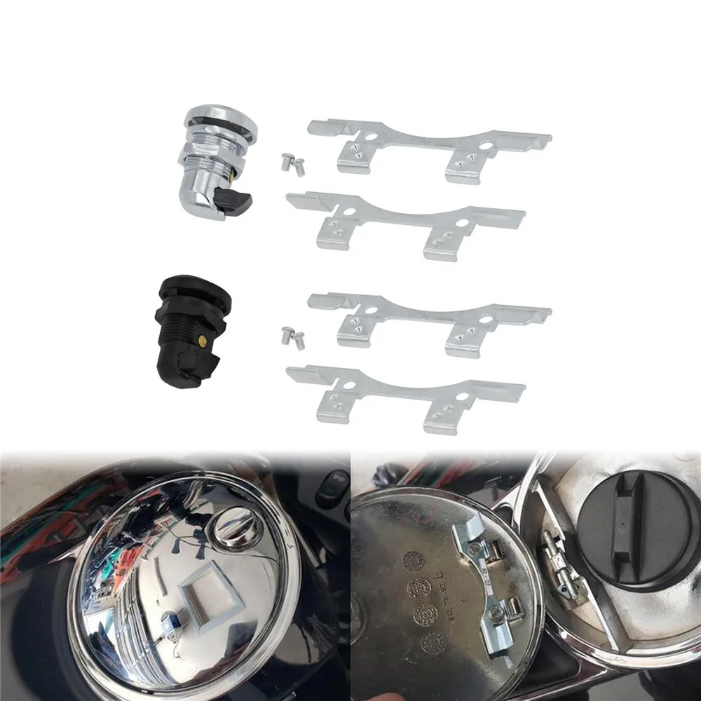 Черная/хромированная нажимная кнопка для мотоцикла защелка топливной двери