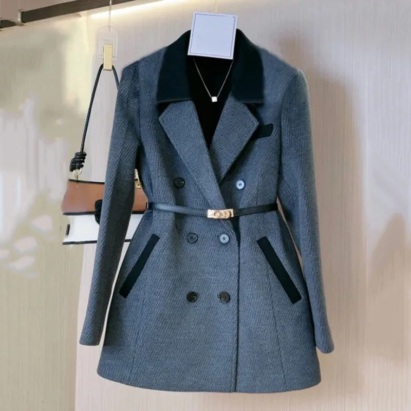 Woolen Suit Women's Jacket 2023 Autumn Winter New Fashion Korean Long Sleeve Blazers Women Coat Casual Office Ladies Blazer Tops