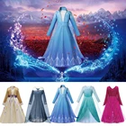 Снежная королева 2 Эльза Принцесса костюм для девочек Дети Косплей Карнавальная одежда Эльза платье Хэллоуин модная одежда