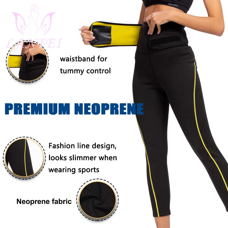LANFEI Neoprene Waist Trainer Belt Women High Waist Legging Shapers Pants Sauna Slimming Sweat Gym Capris Hot Thermo Corset Pant