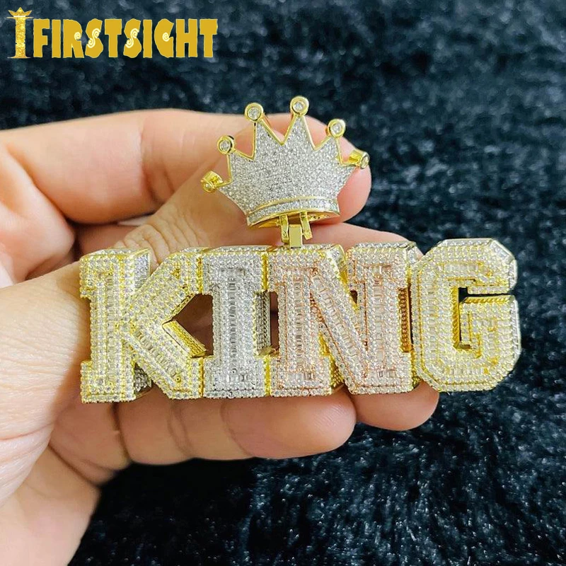 Ожерелье с кулоном в виде короли из циркония сверкающее двухцветное украшение