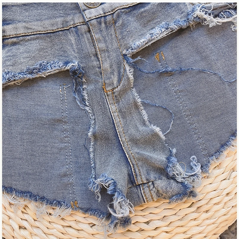 Women Sexy Low Waist Ripped Denim Shorts Super Short Panty Nightclub Girl Performance Hot Pants Jeans Sexy Lingerie Underwear