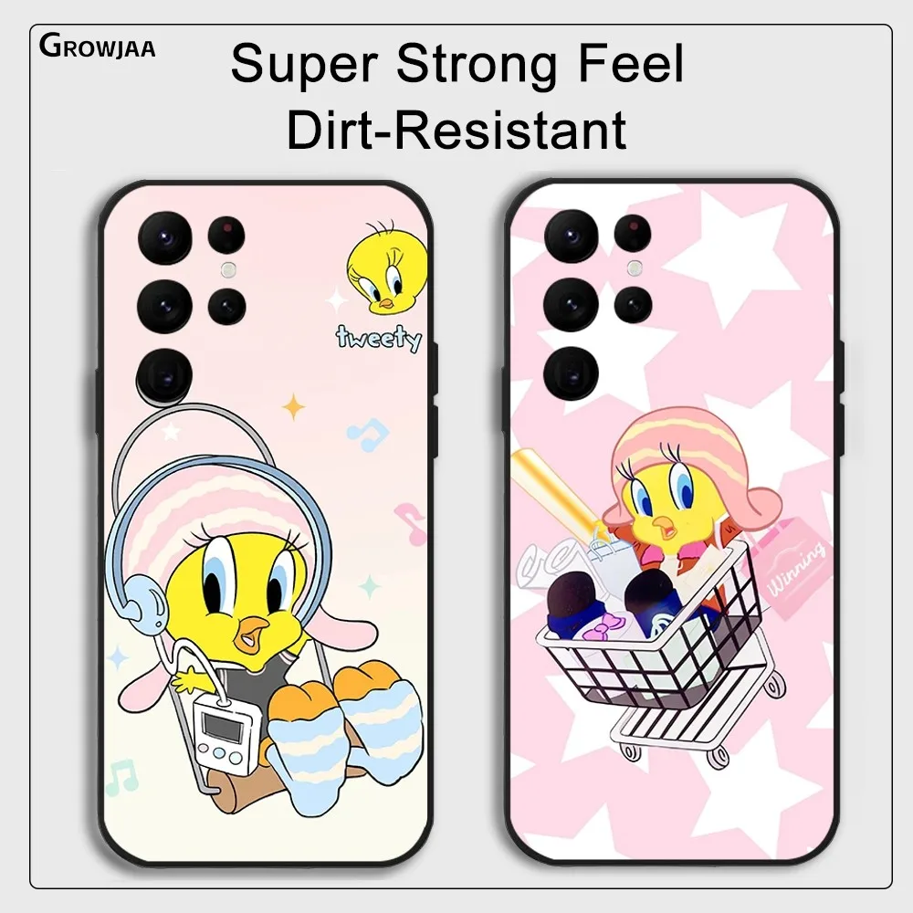 Funny T-Twe-ety Bird Phone Case for Samsung Galaxy S24 Ultra S22 S23 S21 S20 5G Protective Silicone TPU Funda