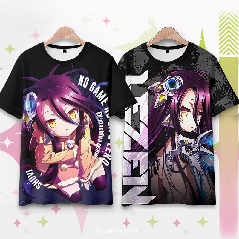 Аниме No Game Life Shuvi Dola Футболка с 3D принтом для женщин и мужчин Летняя забавная
