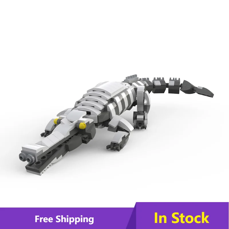 

Механические строительные блоки MOC Mini Mecha в виде маленького крокодила, детские строительные блоки, коллекционный подарок «сделай сам», 346 шт.