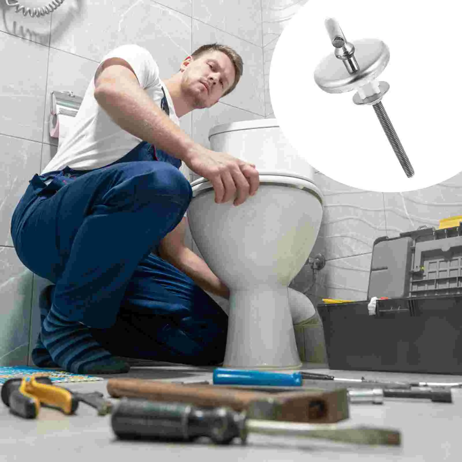 

2pcs Toilet Lid Bolts Screws Toilet Hinge Screws Fixing Screws for Home