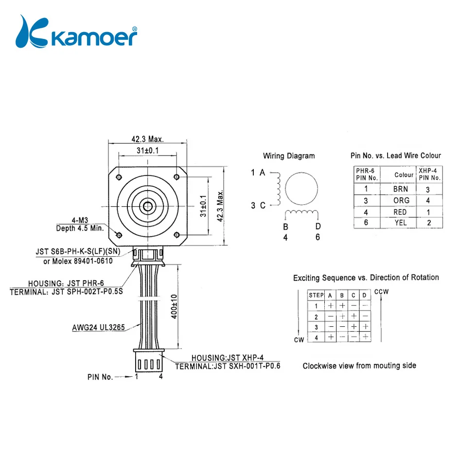 Перистальтический Насос Kamoer 400 мл/мин. KPHM400 ручной насос для перистальтической