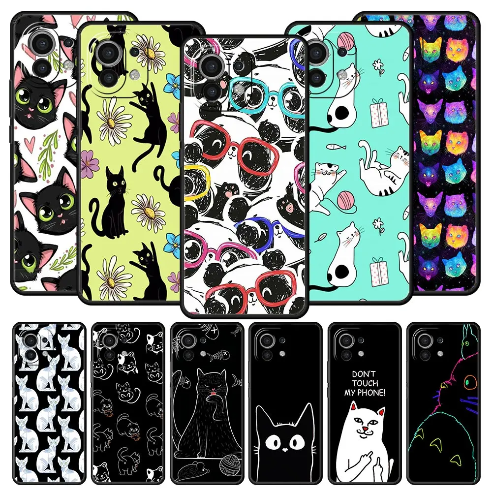 

Модный эстетичный чехол с котом для телефона Xiaomi Poco X3 NFC F3 M3 M4 Mi Note 10 12 11 Ultra 11T Pro 10T Lite 5G 9T 11i 11X, чехол