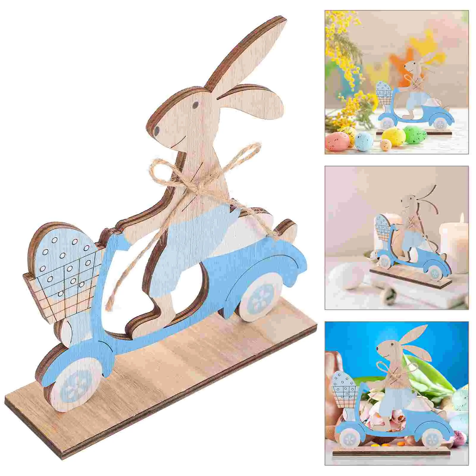 

Easter Table Bunny Wood Sign Decor Decorations Wooden Tabletop Centerpiece Figurine Rabbit Decoration Spring Signs Ornament