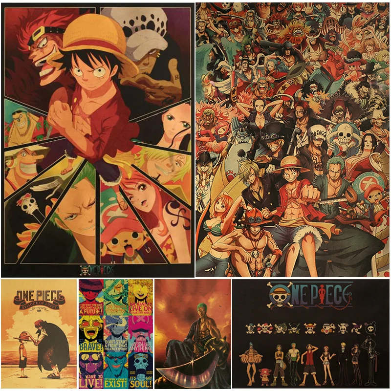 

One Piece Posters Anime Paintings for Living Room Pictures for The Home Decoration Accessories One Piece Character Collection