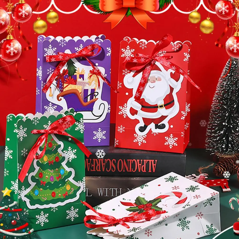 

Decorative Gift Bag Lovely Dimensional Cut Ins Style Festival Props Christmas Eve Candy Paper Bag Party Favors