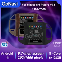 gonavi car radio for mitsubishi pajero v60 v68 v73 1999 2006 tesla vertical screen navigator gps android stereo receiver 2 din
