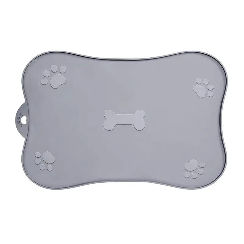 

Dog Mat For Food And Water Dog Bowl Mat For Food And Water Bone Shaped Non-Slip Silicone Pet Feeding Mats For Small Medium Dogs