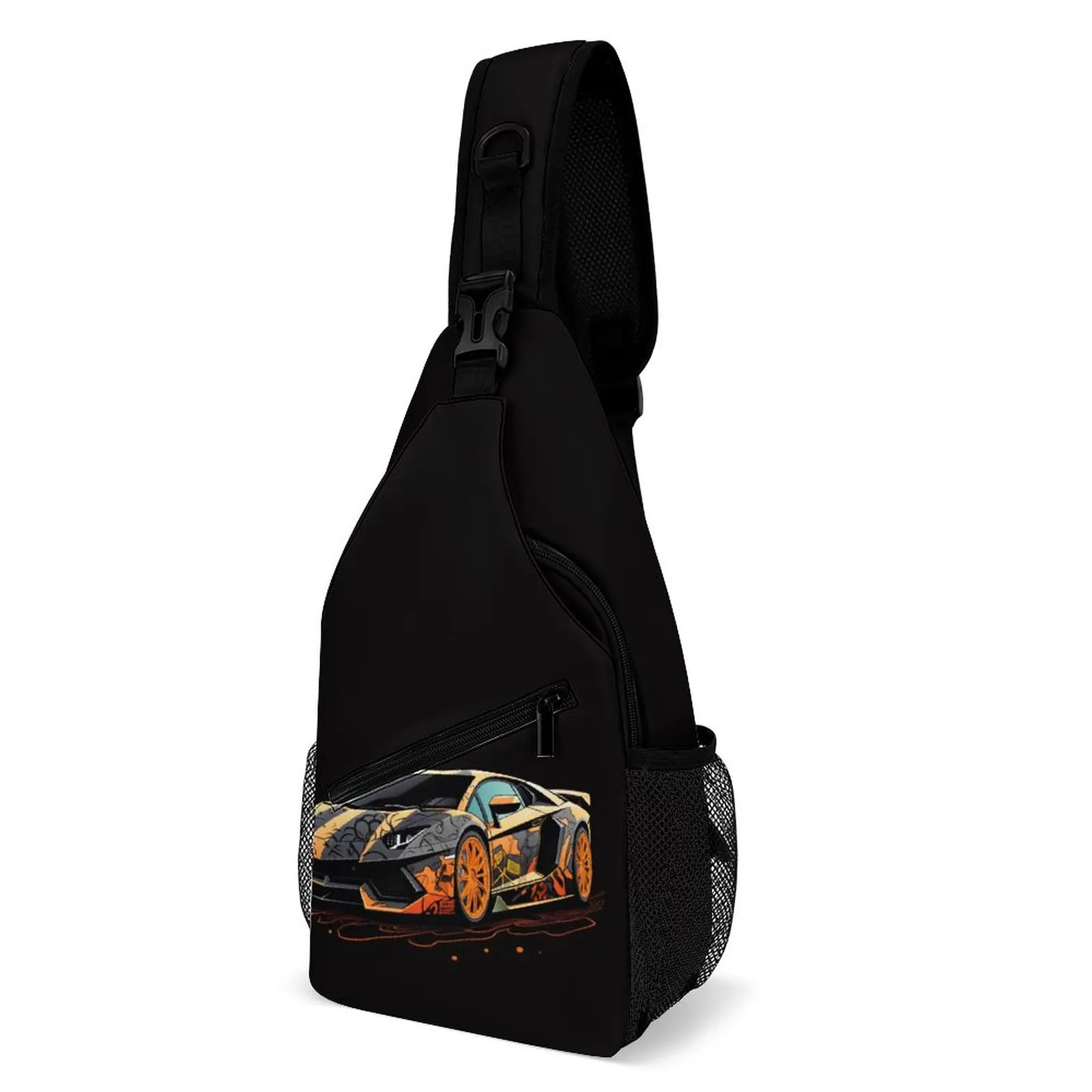 

Luxury Sports Car Chest Bags Men Graffiti Cartoon Sports Shoulder Bag Streetwear Print Crossbody Bag School Workout Sling Bags