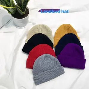 Imported Solid Unisex Beanie Autumn Winter Wool Blends Soft Warm Knitted Cap Men Women SkullCap Hats Gorro Sk