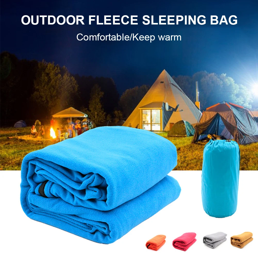 

Portable Ultra-light Polar Fleece Sleeping Bag Outdoor Camping Tent Bed Travel Warm Sleeping Bag Liner for Backpacking Camping