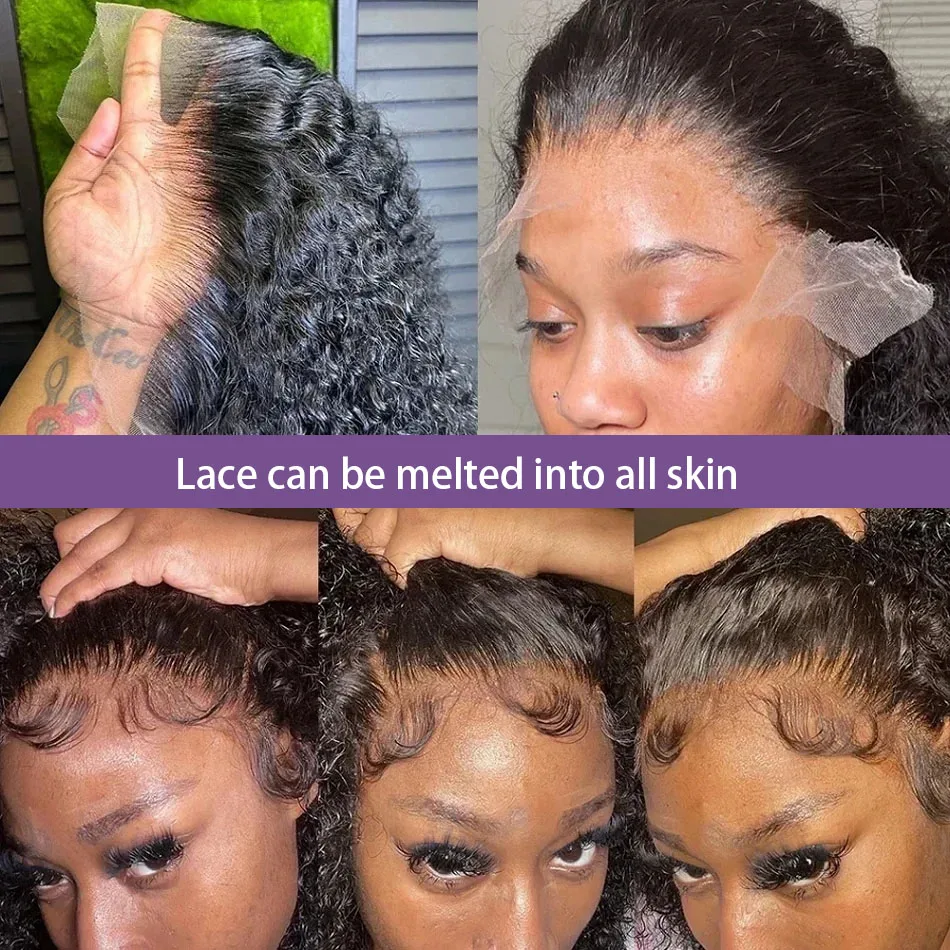 200% Плотность Глубокая волна Боб Парик Человеческие волосы для женщин 13x4