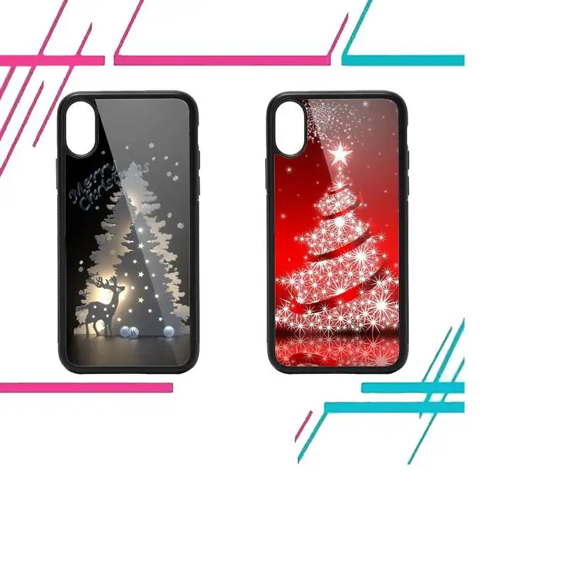 

Merrry Christmas tree New Year gifts Phone Case PC for iPhone 11 12 13 pro XS MAX 8 7 6 6S Plus X XR Luxury shell funda